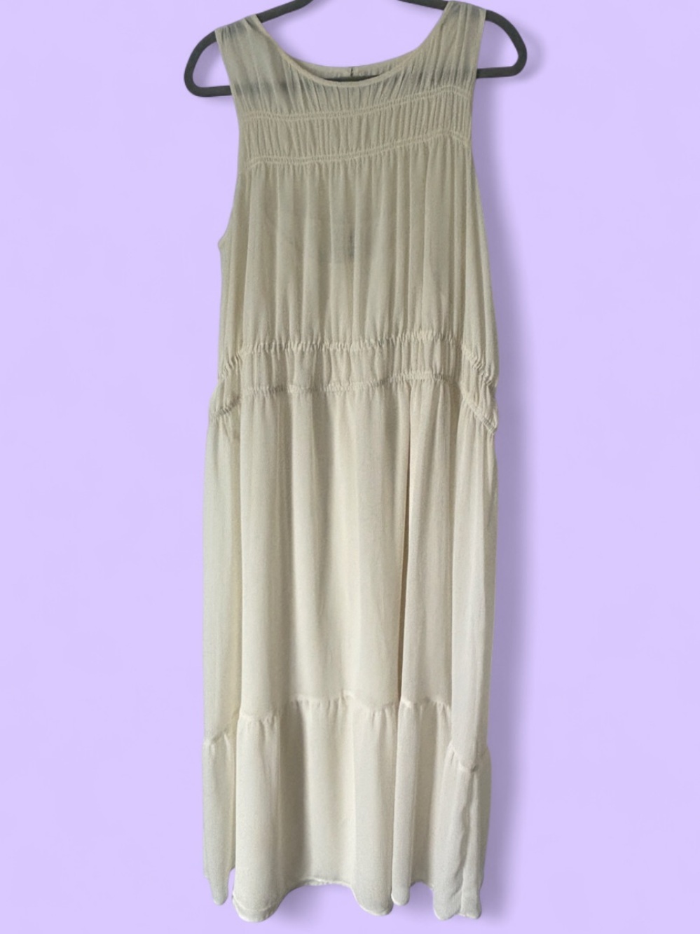 Tiered White/Cream Maxi Dress